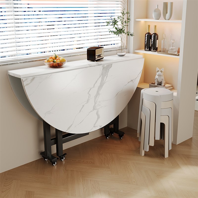 折叠餐桌家用小户型不占空间的餐桌吃饭桌子出租房多功能折叠圆桌