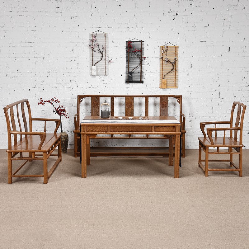 红木家具全鸡翅木沙发 仿古中式实木沙发 小户型客厅原木沙发