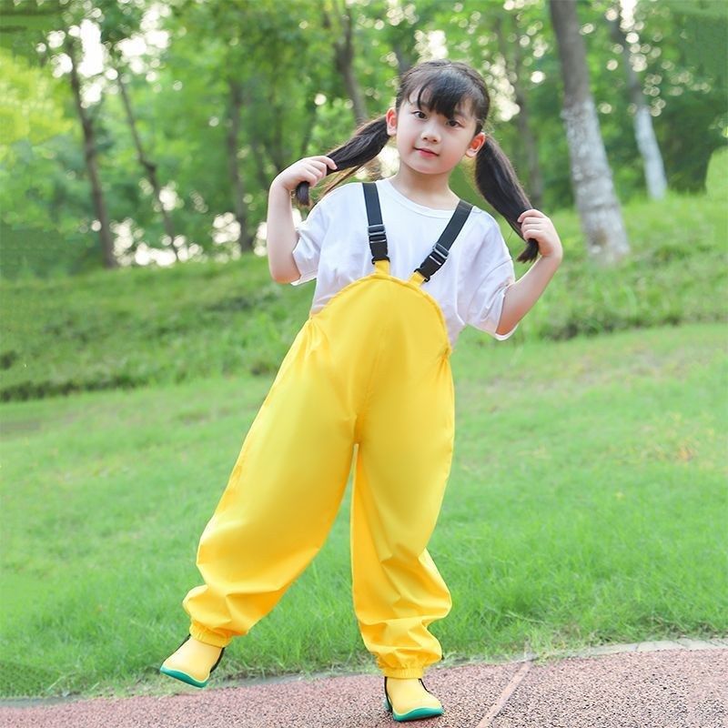 儿童雨衣背带雨裤连体安吉游戏服两用款防水全身男女童幼儿园玩沙