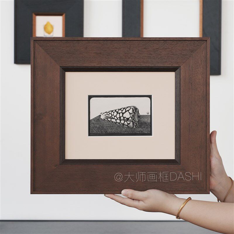 定制中古实木画框装裱挂墙空框油画外框国画拼图相框a4照片镜