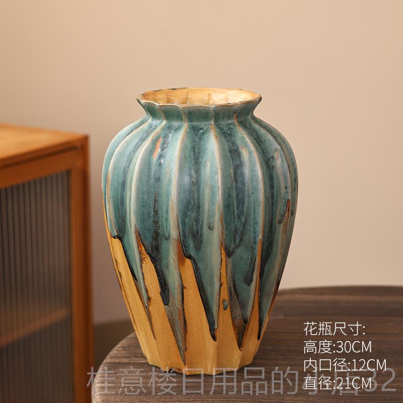 高档覆古油画摆花瓶厅干插花客器民宿美学艺术花件小众创意中古风