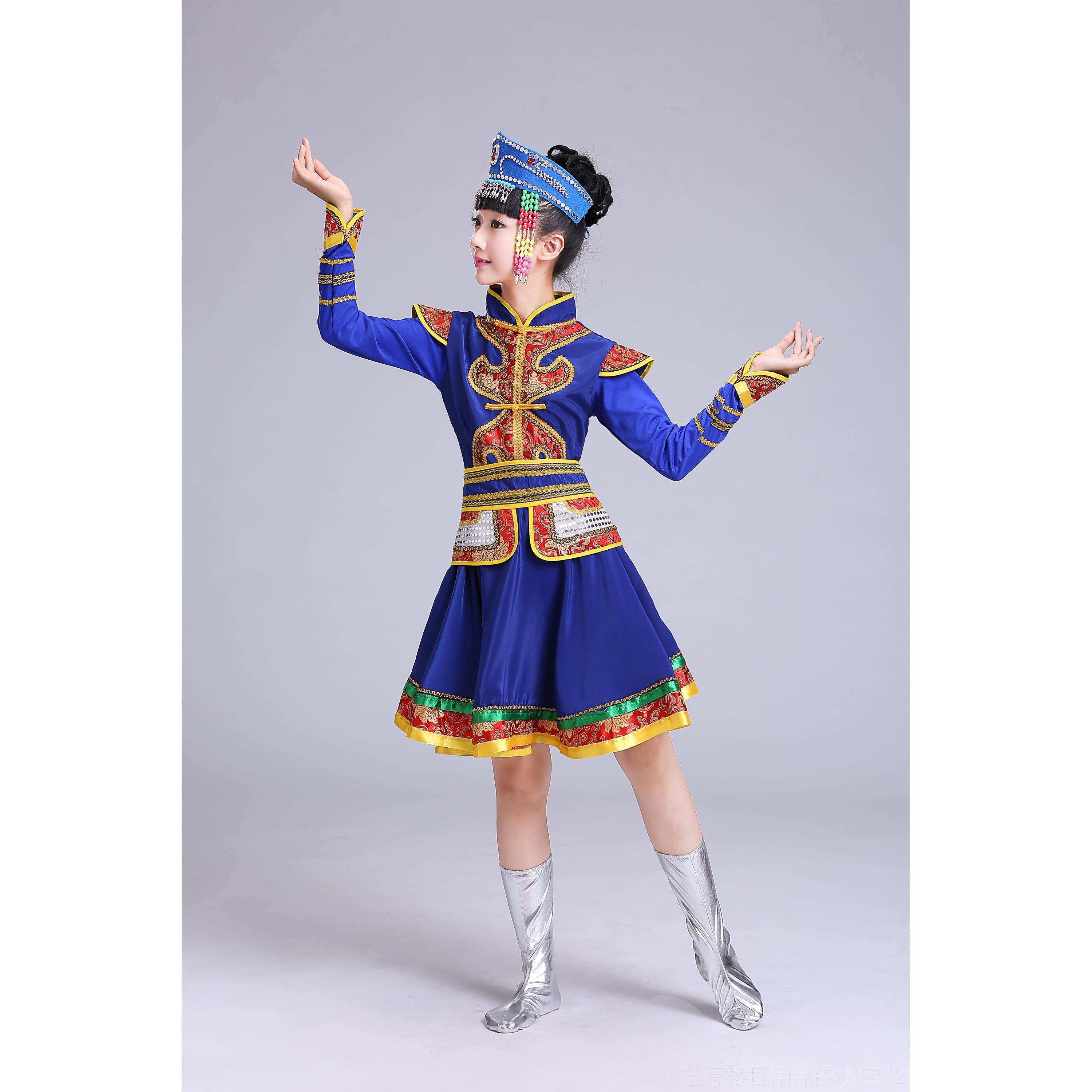 正品蒙古装女儿童蒙族舞蹈服蒙古演出服服族少数民筷子舞舞袍少儿,童装/婴儿装/亲子装,儿童演出服,淘宝优惠券,粉丝福利购,淘宝优惠卷