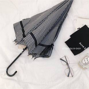 高档in波尔卡圆丝点长柄阳光伞法带国覆古赫本风线格美丽清新的防