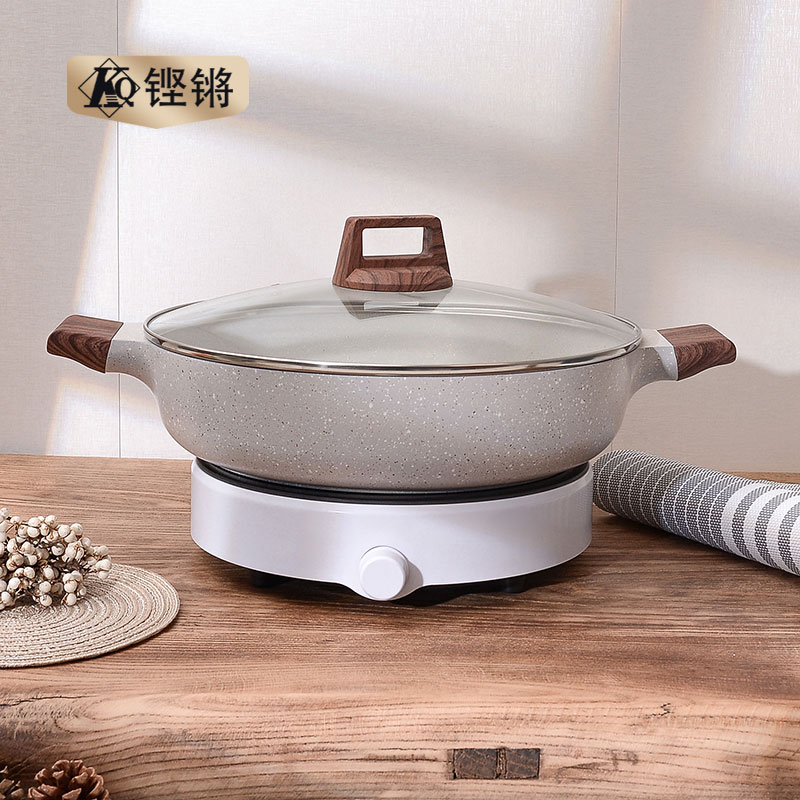 德国麦饭石汤锅不粘锅耳焖锅炖锅电磁炉专用锅家用燃气火锅锅盆