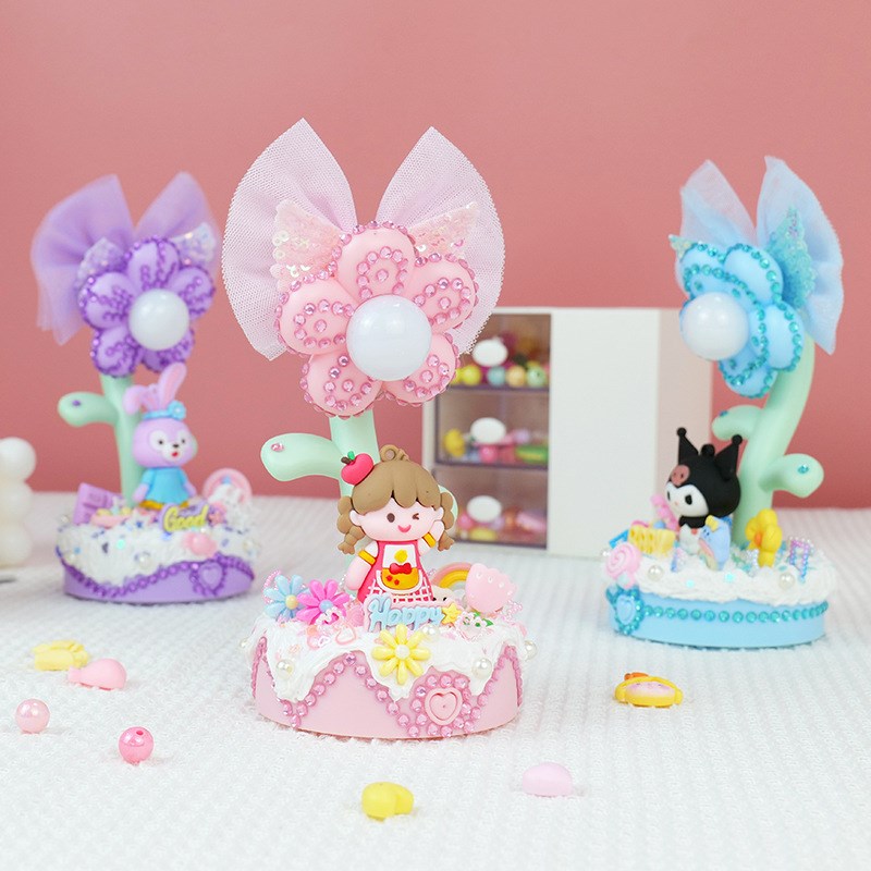 diy制作梦幻花朵小夜灯儿童创意手工小台灯材料包小女孩益智