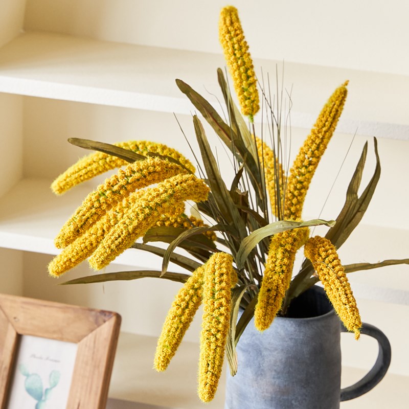 仿真花假花束猫尾谷子客厅餐桌花高端花艺装饰品摆件室内插花摆设