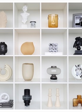 样板间书柜简约家居饰品相架陶瓷玻璃工艺品创意软装摆件ZH3147