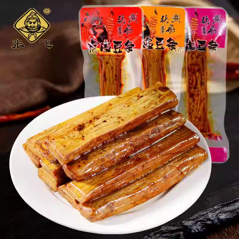 张飞豆干虎皮豆条豆腐干小袋装休闲零食卤香辣烧烤味即食休闲解馋
