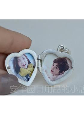 高档925精纯银泰银心形花朵叶子可开照相s片打盒子油吊坠做旧项链