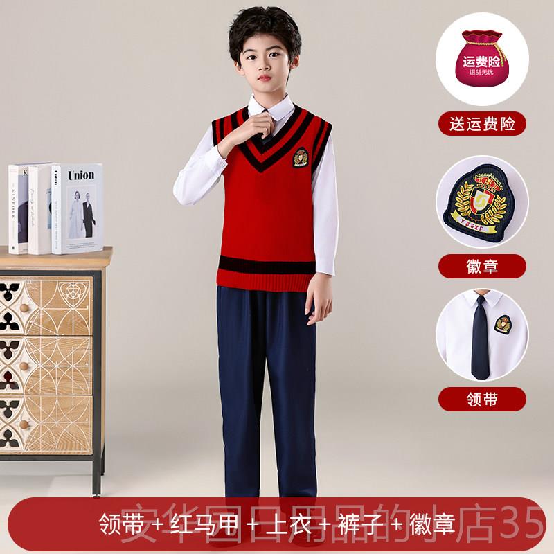 高档爱童朗诵合唱演出服小学生红色国主题女童演讲男比儿赛口才表图片