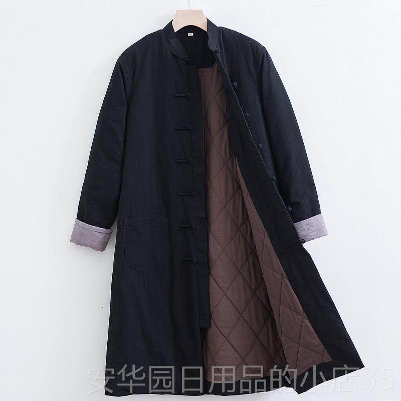 高档冬季男居士道袍中国风中士式复古长款棉衣唐装棉袄厚服保暖加,男装,唐装,淘宝优惠券,粉丝福利购,淘宝优惠卷
