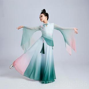 高档烟雨江南古童典舞演出蹈服飘逸儿新款古风大裙摆练功服扇舞艺