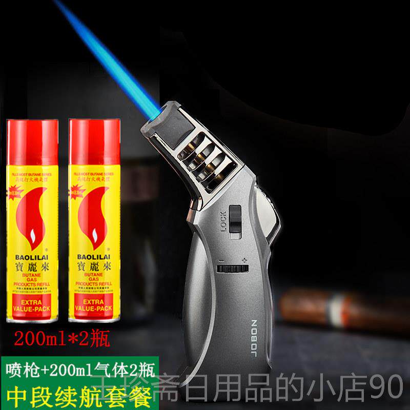 正品防风充点火器雪茄点艾灸气腔香口专直冲用打火机气体高温焊枪