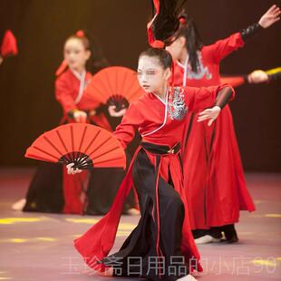 正品儿童雪龙阴舞古典舞表演服装服运女扇九州动服装古装小柯式表