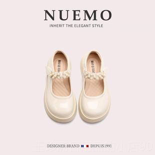 正品NUM国O法风潮牌童E鞋~白色单女童小皮鞋儿童软底公主鞋学生演
