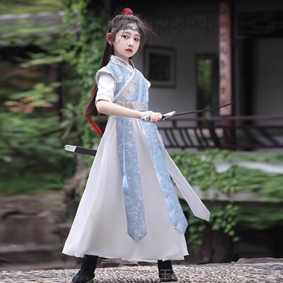 正品绝美童汉服魏晋古战 女国2025新款袍儿童古装小女孩超仙气演