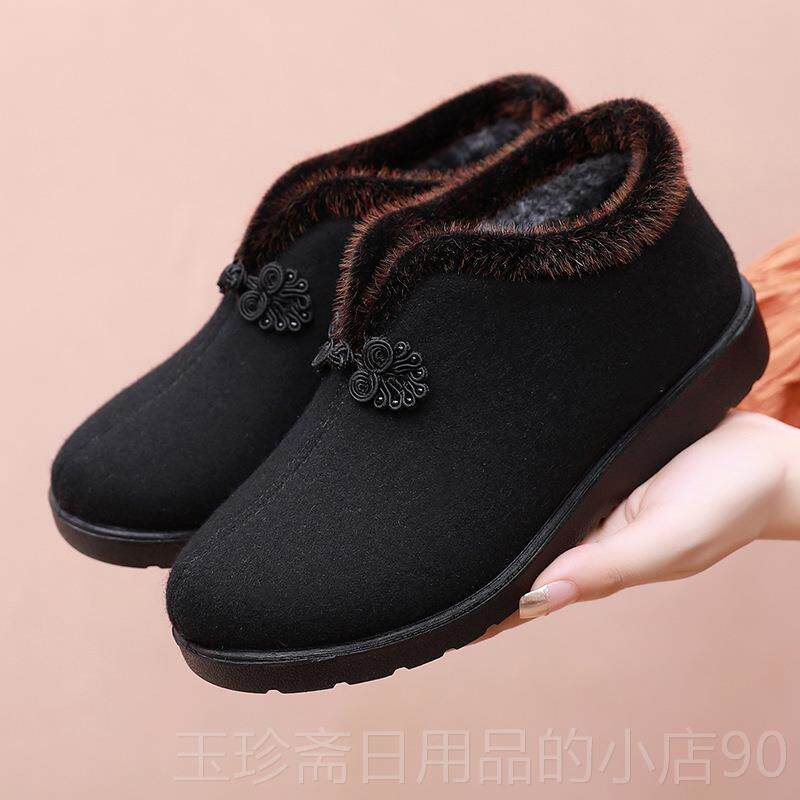 正品冬季老北棉布鞋女鞋老人保京暖老人奶奶鞋女式软底防滑式妈妈