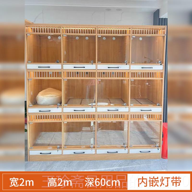 正品猫狗混笼定养实木玻璃制门猫柜猫墅展示笼带厕别所繁殖笼寄养