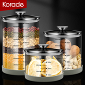 加厚玻璃密封罐食品级乾果杂粮防潮储存罐大口径圆形茶叶保存罐子