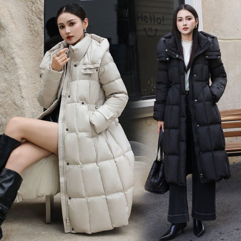2025冬季中长款厚白鸭绒羽绒服