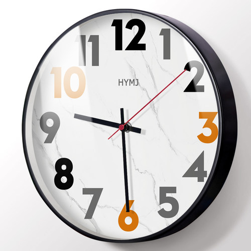 免打孔钟表挂钟客厅家用时尚静音时钟现代挂墙简约自动对时石英钟