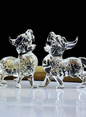 水晶招财貔貅摆件财源滚滚皮丘收银前台装饰办公室桌玄关客厅开业