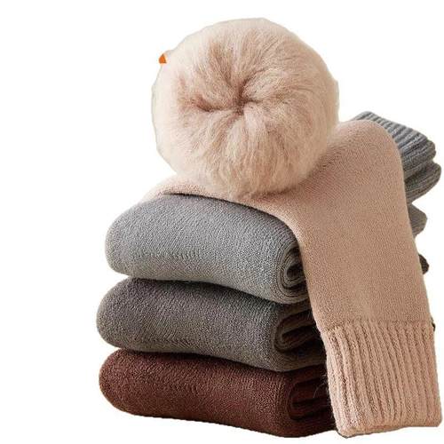 雪地袜加厚毛绒中筒袜保暖续热袜