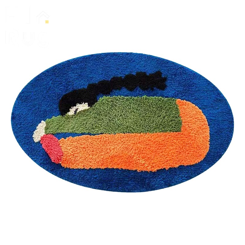 HIRug拉伸女孩卧室床边毯卡通家用tufting门垫客厅地毯茶几毯地垫