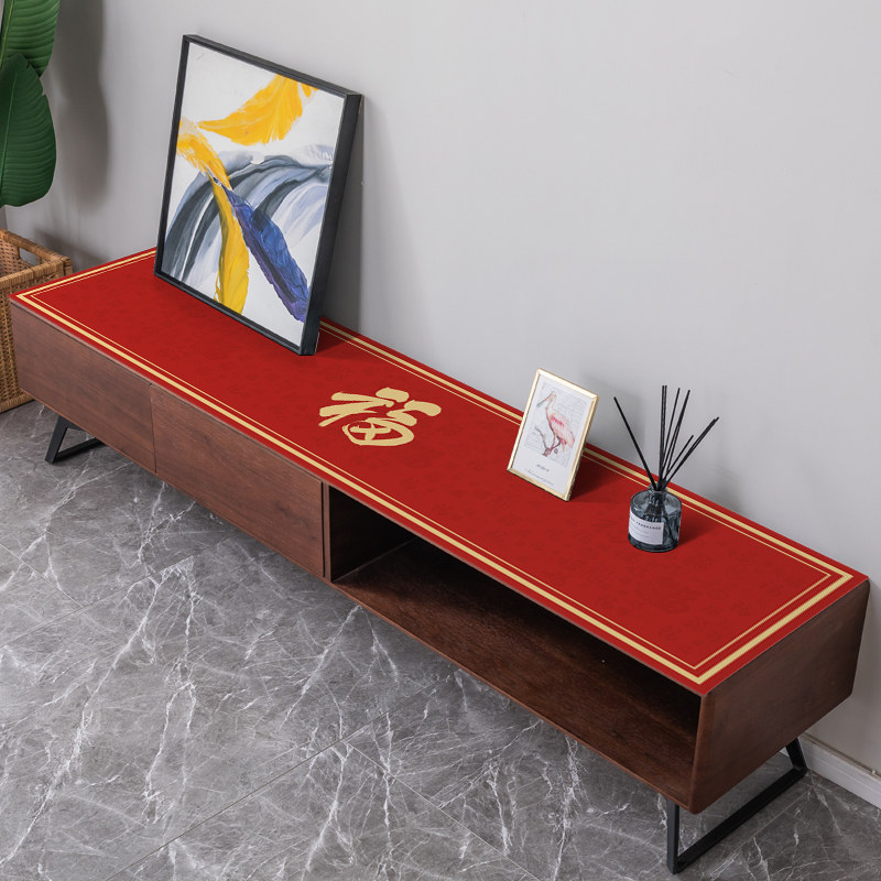中式结婚茶几桌布红色福字皮革餐桌垫喜庆茶几电视柜垫子婚房布置,居家布艺,桌布,淘宝优惠券,粉丝福利购,淘宝优惠卷