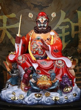 汉白玉花脸钟馗坐棺伏魔赐福钟正南门神武钟天师锺馗神像招财摆件