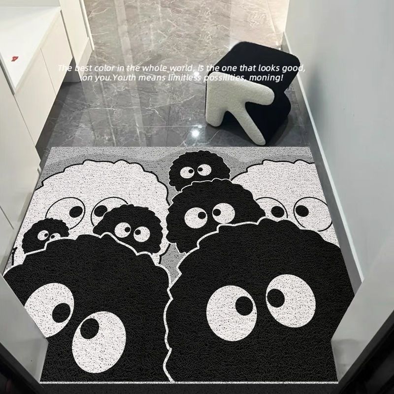 入户门地垫家用丝圈可裁剪卡通创意煤球大面积全铺进门玄关地毯,居家布艺,入户地垫,淘宝优惠券,粉丝福利购,淘宝优惠卷