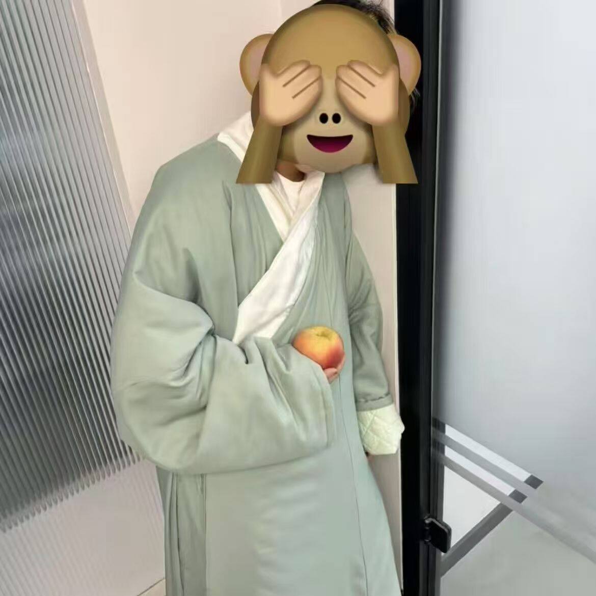 猴哥同款绿色长衫睡衣家居服搞怪孙悟空抽象局促表情包角色扮演
