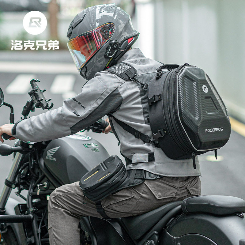 户外越野摩托车头盔包骑行背包机车男双肩骑士全盔收纳硬壳摩旅包