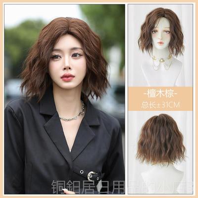 高档假发女短发全头羊套短顶卷发蓬松自式然法式毛卷整假发套彷真