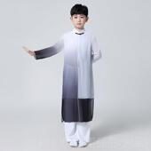 高档墨男女儿童古出服飘逸典中国风太极舞蹈服水舞剑少年强扇子演