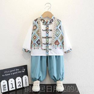 高档儿童三月三日汉代十六五数民族少男女装戴庄表演服服装幼儿园