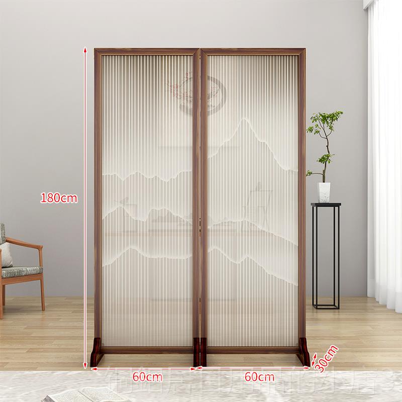 高档屏风隔断客山水屏风折叠可移动家用卧室办公实木厅约简遮挡室
