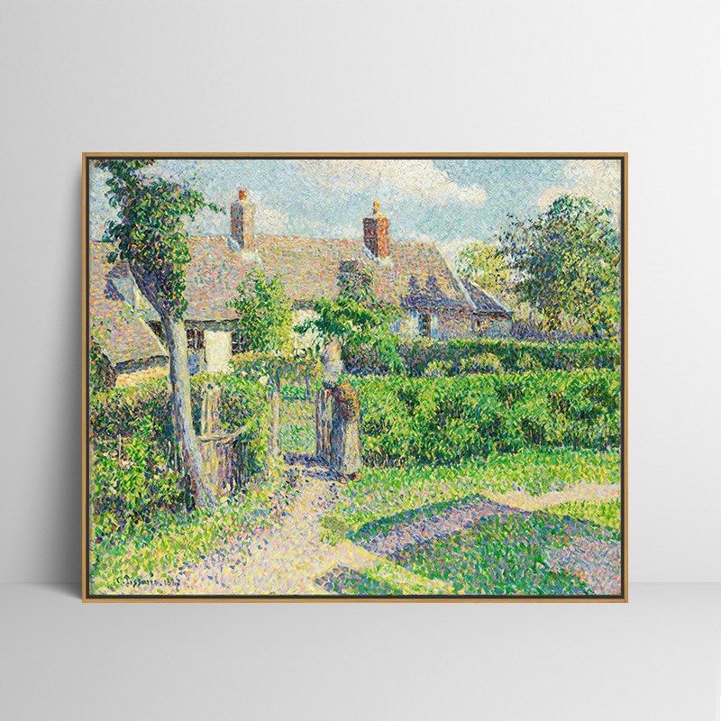 农舍 毕沙罗印刷喷绘建筑画客厅卧室沙发背景装饰画风景挂画壁画
