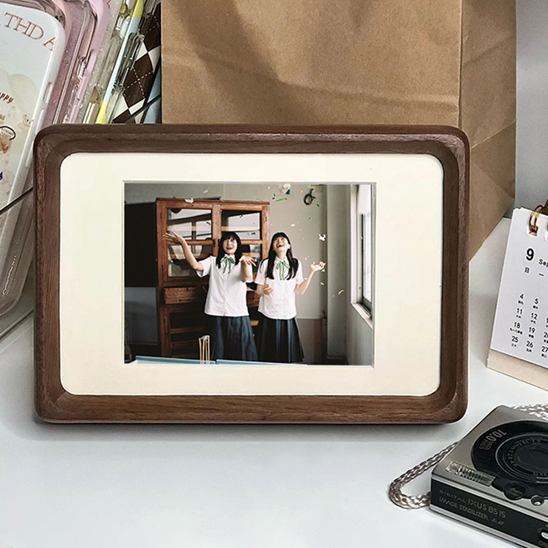 高级黑胡桃实木相框摆台打印8寸结婚洗照片挂墙diy定制画装裱展示