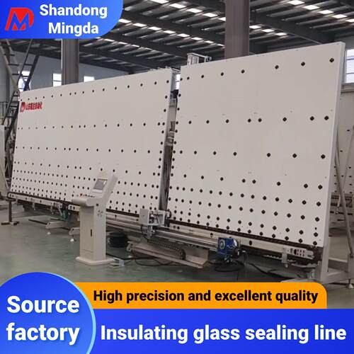 Automatic vertical insulating glass sealing line
