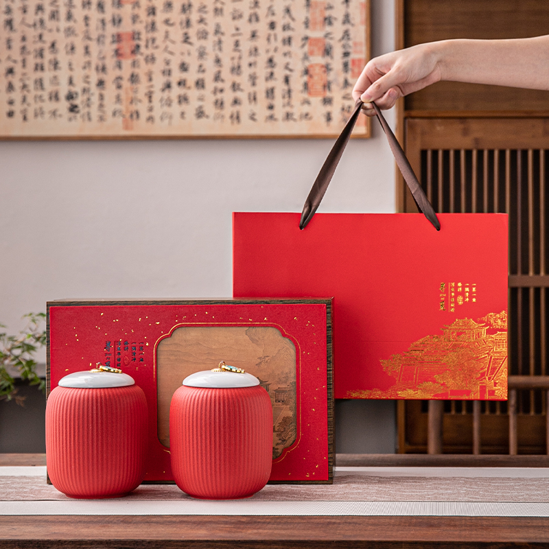 茶叶包装礼盒高档陶瓷茶叶罐大红袍滇红白绿茶密封罐通用空盒定制