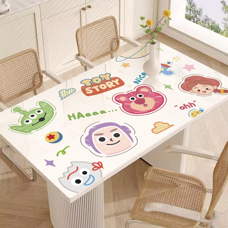 卡通桌布防水防油防烫pvc软玻璃客厅桌面保护垫子高级感餐桌桌垫,居家布艺,桌布,淘宝优惠券,粉丝福利购,淘宝优惠卷
