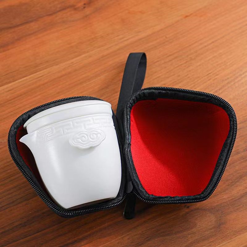 一壶四杯高端旅行茶具套装便携随身个人专用泡茶功夫茶杯羊脂玉瓷