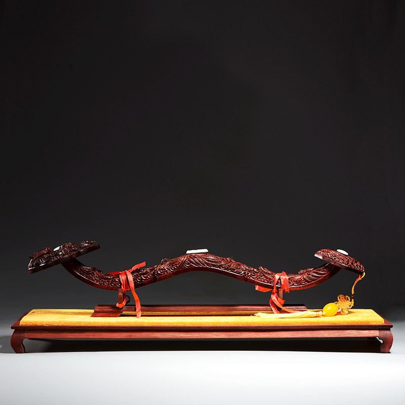 小叶紫檀木雕九龙戏珠如意摆件实木质客厅玄关红木工艺品乔迁送礼