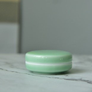 龙泉青瓷60克小号印泥盒 文房书法绘画创意陶瓷胭脂盒粉盒 印泥缸