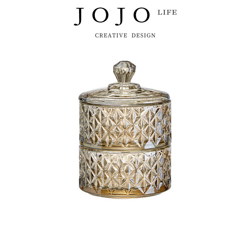 JOJOS L. PD.continent.欧式水晶玻璃糖果罐家用带盖 汀洲