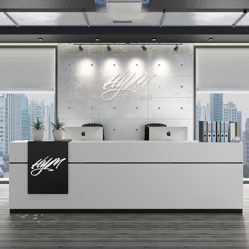 办公家具简约现代公司前台桌子接待台收银台柜台迎宾咨询台服务台