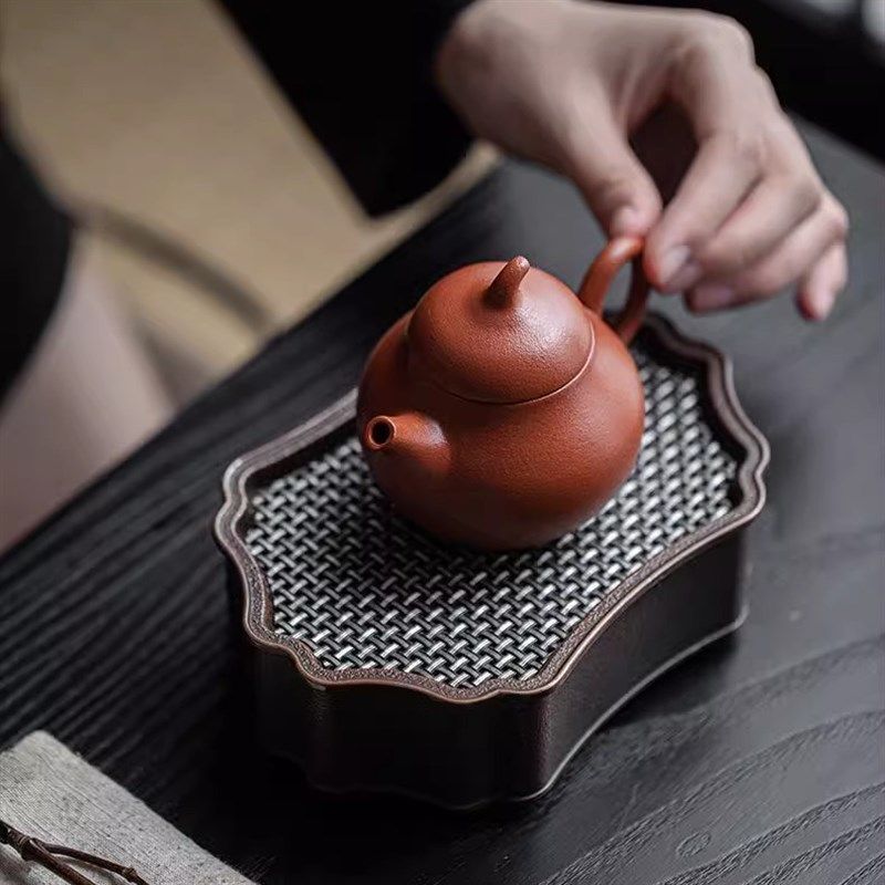 朱泥橘皮手工紫砂壶梨壶小容量功夫茶具纯手工紫砂泡茶壶单壶小号
