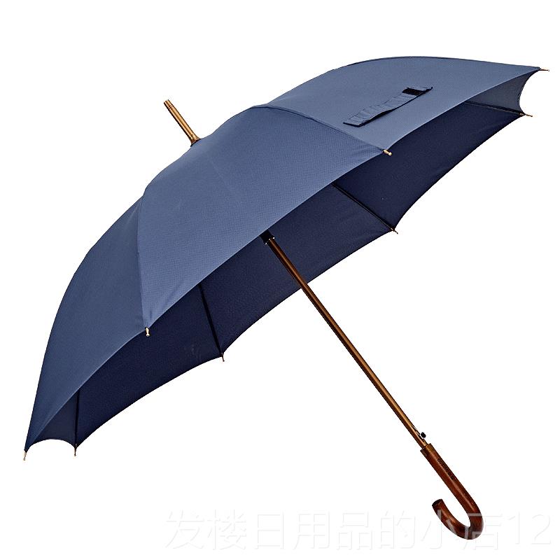 正品欧英双伦复古木弯柄长柄雨伞男半自动直型柄晴雨两用人超士大图片