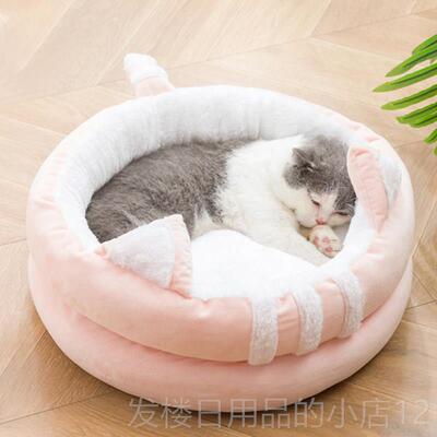 正品猫窝到Heattech季在冬红色半封闭粉式猫猫屋床猫屋狗笼推荐宠
